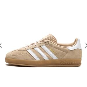 Adidas Gazelle Tan and White Sneakers